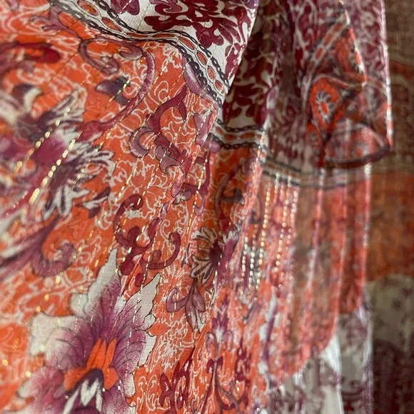 Christy Dawn Indian floral multicolour & gold summer dress - Picture 2 of 10